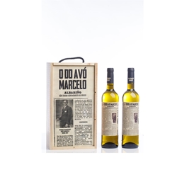 Vino Albariño O Do Avó Marcelo - D.O Rías Baixas - 2 botellas en caja de madera - Imagen 1