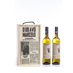 Vino Albariño O Do Avó Marcelo - D.O Rías Baixas - 2 botellas en caja de madera - Imagen 1